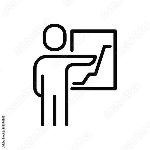 Sales manager presentation outline icon, symbol logo  Picogram might be used for many purposes isolated on white background EPS Vector