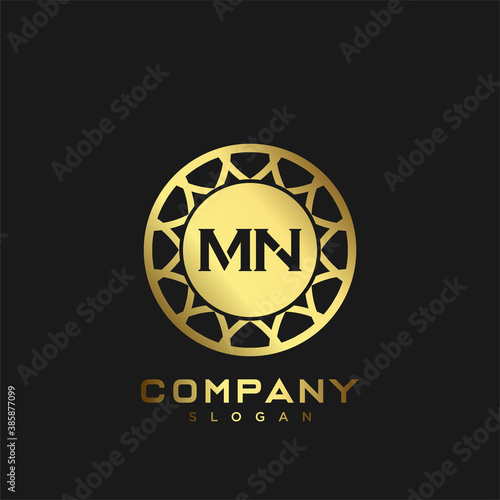 MN Premium monogram letter initials logo. minimalist symbol icon vector design. Luxury logotype Template.