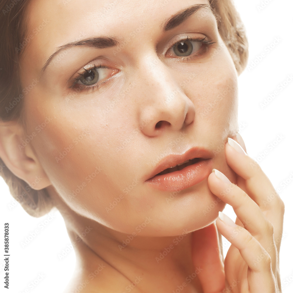 Beautiful health woman face with clean purity skin Beautiful health woman face with clean purity skin