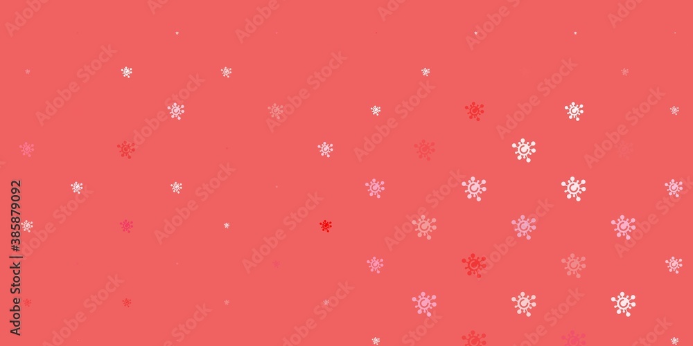 Light Red vector template with flu signs. Light Red vector template with flu signs.
