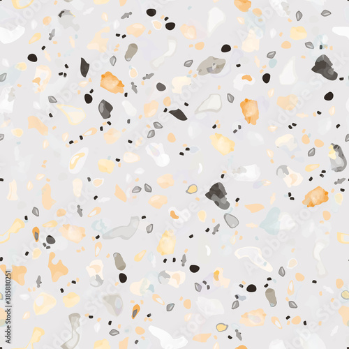 Terrazzo Texture Vector. Flooring Seamless Pattern