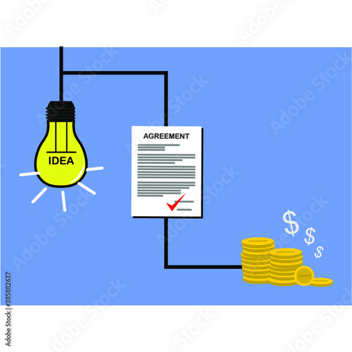 creative idea, agreement paper, profit, earning