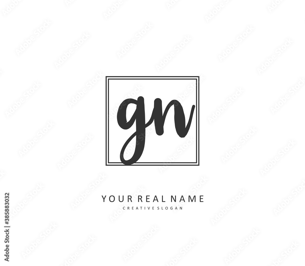 G N GN Initial letter handwriting and signature logo. A concept handwriting initial logo with template element. G N GN Initial letter handwriting and signature logo. A concept handwriting initial logo with template element.