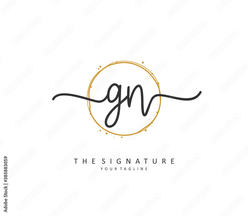 G N GN Initial letter handwriting and signature logo. A concept handwriting initial logo with template element. G N GN Initial letter handwriting and signature logo. A concept handwriting initial logo with template element.