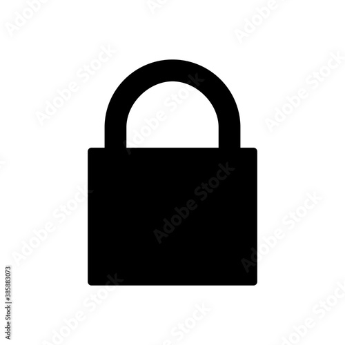 Simple Closed Padlock or Lock Sign without Keyhole. Vector Image.
