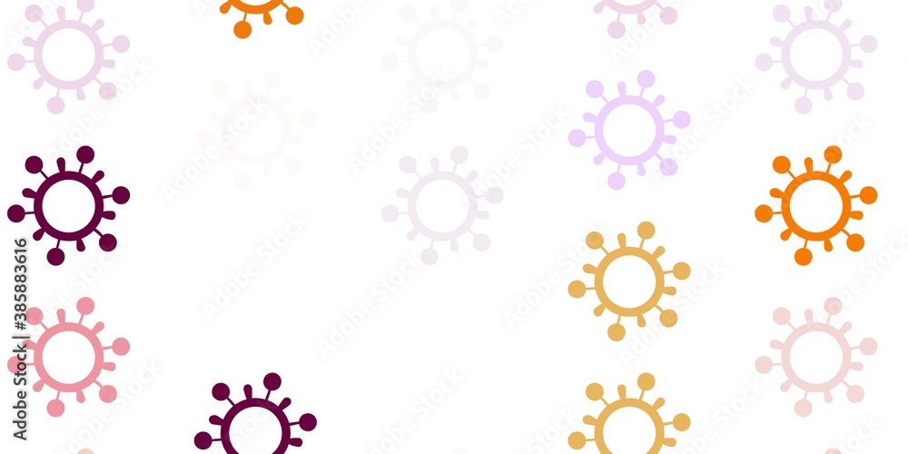 Light Pink, Yellow vector template with flu signs.