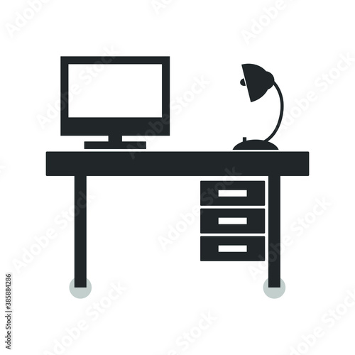 Computer, pc, desktop web line icon, outline isolated on white background EPS Vector 