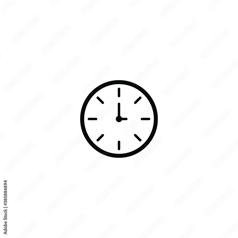 Clock, time outline and thin line icon isolated on white background EPS Vector Clock, time outline and thin line icon isolated on white background EPS Vector