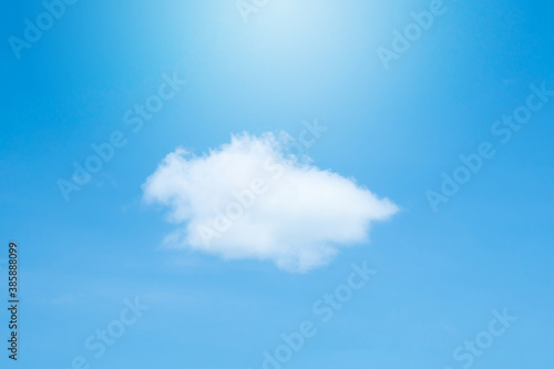 Blue sky and white clouds are beautiful on a sunny day.