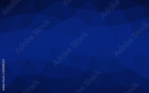 Dark BLUE vector polygonal background.