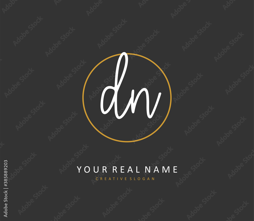 D N DN Initial letter handwriting and signature logo. A concept handwriting initial logo with template element. D N DN Initial letter handwriting and signature logo. A concept handwriting initial logo with template element.