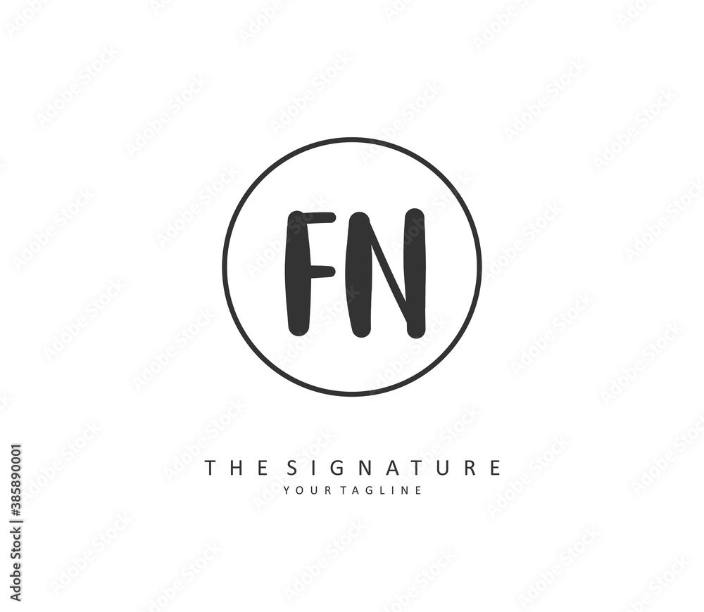 F N FN Initial letter handwriting and signature logo. A concept handwriting initial logo with template element. F N FN Initial letter handwriting and signature logo. A concept handwriting initial logo with template element.