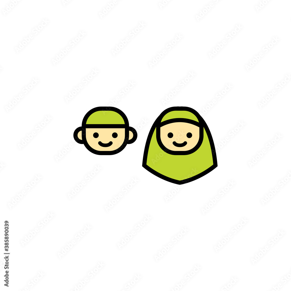Fototapeta premium Muslim cartoon icon vector