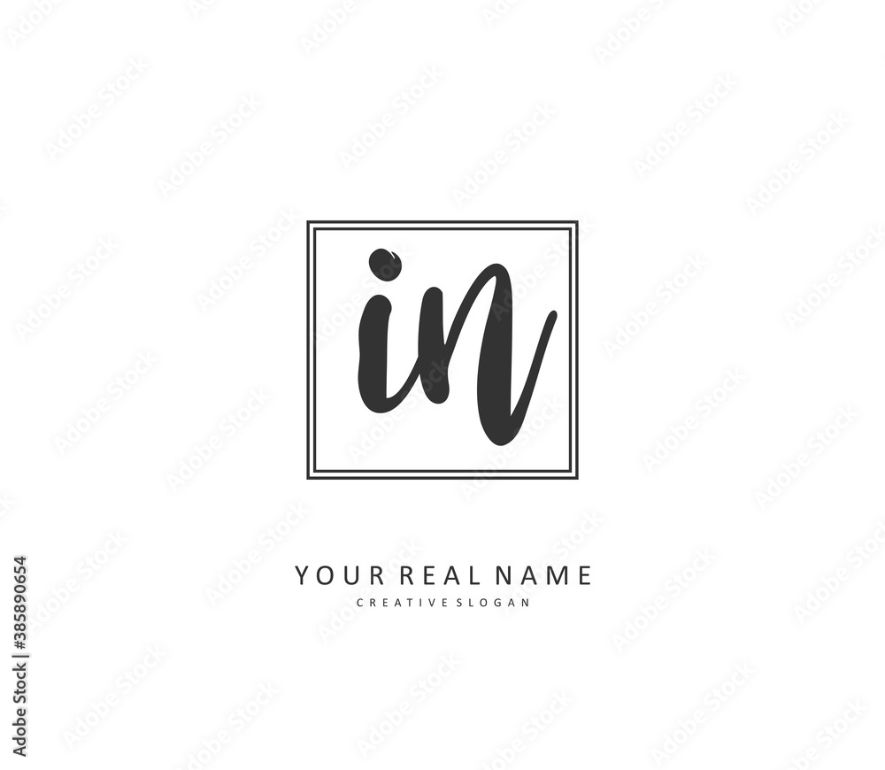 I N IN Initial letter handwriting and signature logo. A concept handwriting initial logo with template element. I N IN Initial letter handwriting and signature logo. A concept handwriting initial logo with template element.