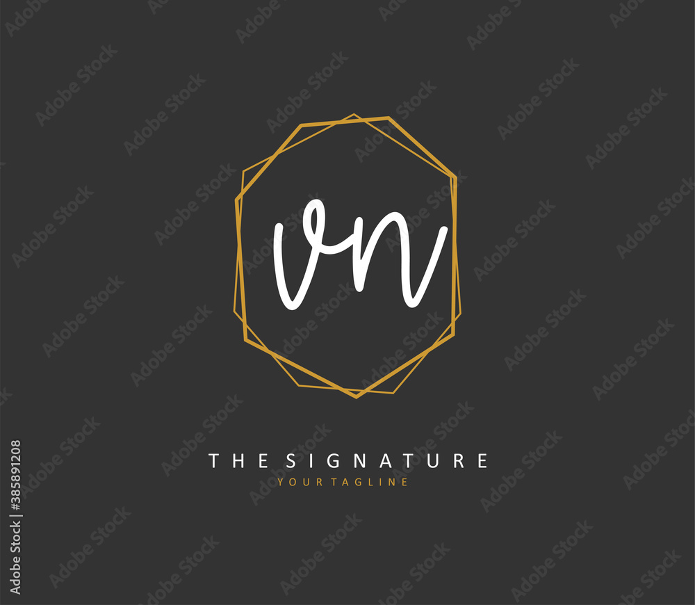 V N VN Initial letter handwriting and signature logo. A concept handwriting initial logo with template element. V N VN Initial letter handwriting and signature logo. A concept handwriting initial logo with template element.