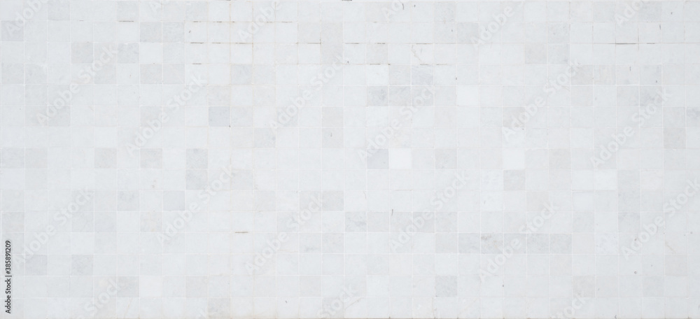 Closeup shot of tile mosaic white and gray pattern background. Closeup shot of tile mosaic white and gray pattern background.