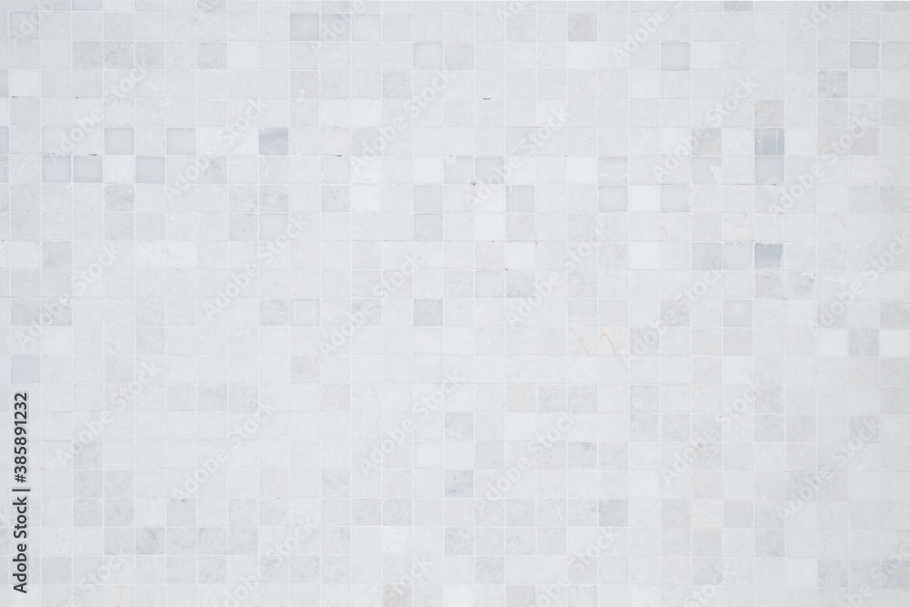 Closeup shot of tile mosaic white and gray pattern background. Closeup shot of tile mosaic white and gray pattern background.