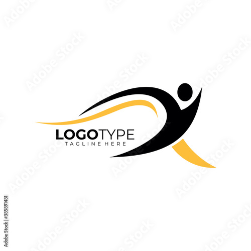 fit people logo icon vector isolated