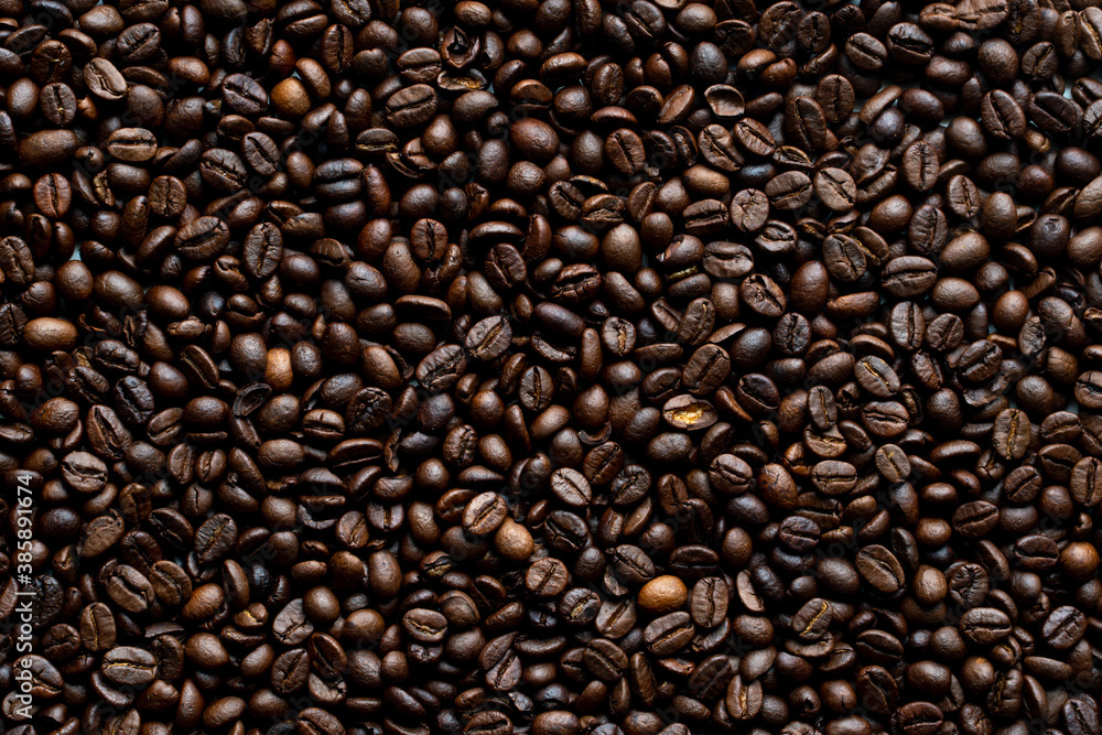 Top view of fresh roasted Coffee beans. Isolated on a white background. Top view of fresh roasted Coffee beans. Isolated on a white background.