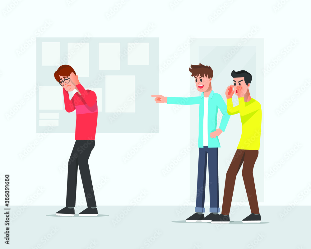 Obraz premium A young man was insulted by his schoolmates