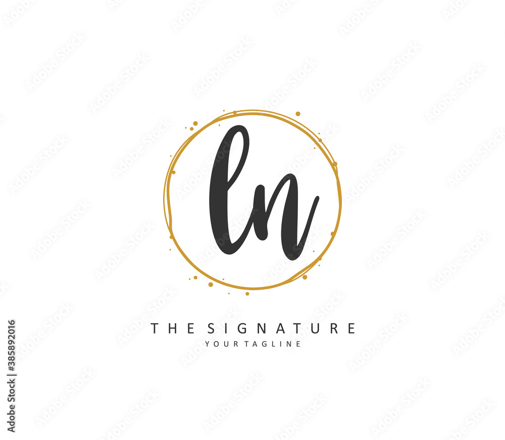 L N LN Initial letter handwriting and signature logo. A concept handwriting initial logo with template element. L N LN Initial letter handwriting and signature logo. A concept handwriting initial logo with template element.