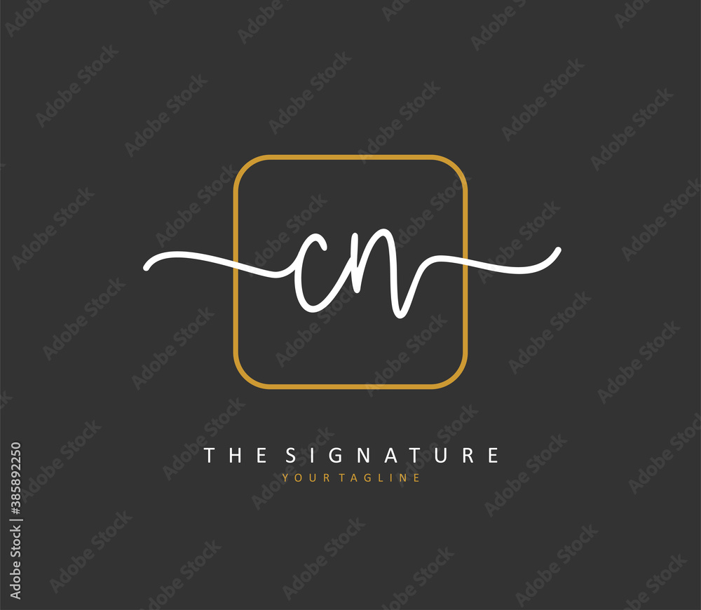 C N CN Initial letter handwriting and signature logo. A concept handwriting initial logo with template element. C N CN Initial letter handwriting and signature logo. A concept handwriting initial logo with template element.