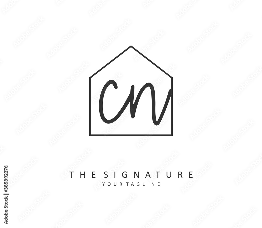 C N CN Initial letter handwriting and signature logo. A concept handwriting initial logo with template element. C N CN Initial letter handwriting and signature logo. A concept handwriting initial logo with template element.