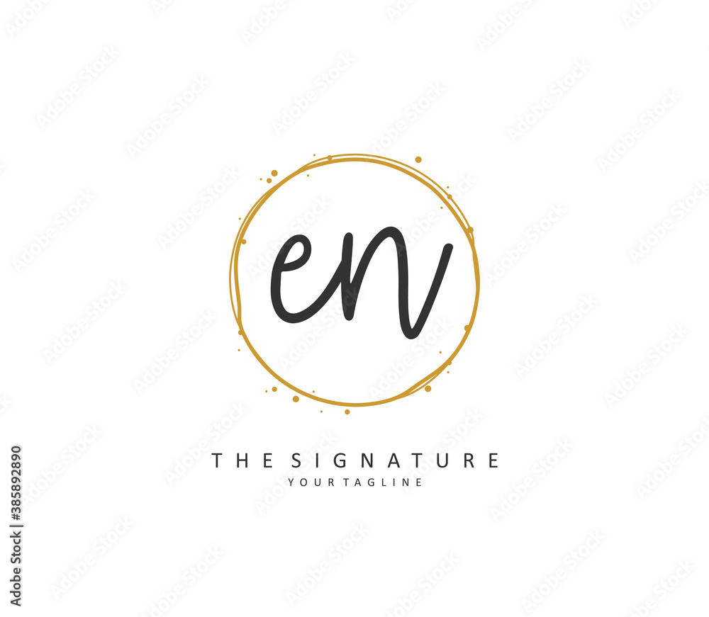 E N EN Initial letter handwriting and signature logo. A concept handwriting initial logo with template element. E N EN Initial letter handwriting and signature logo. A concept handwriting initial logo with template element.