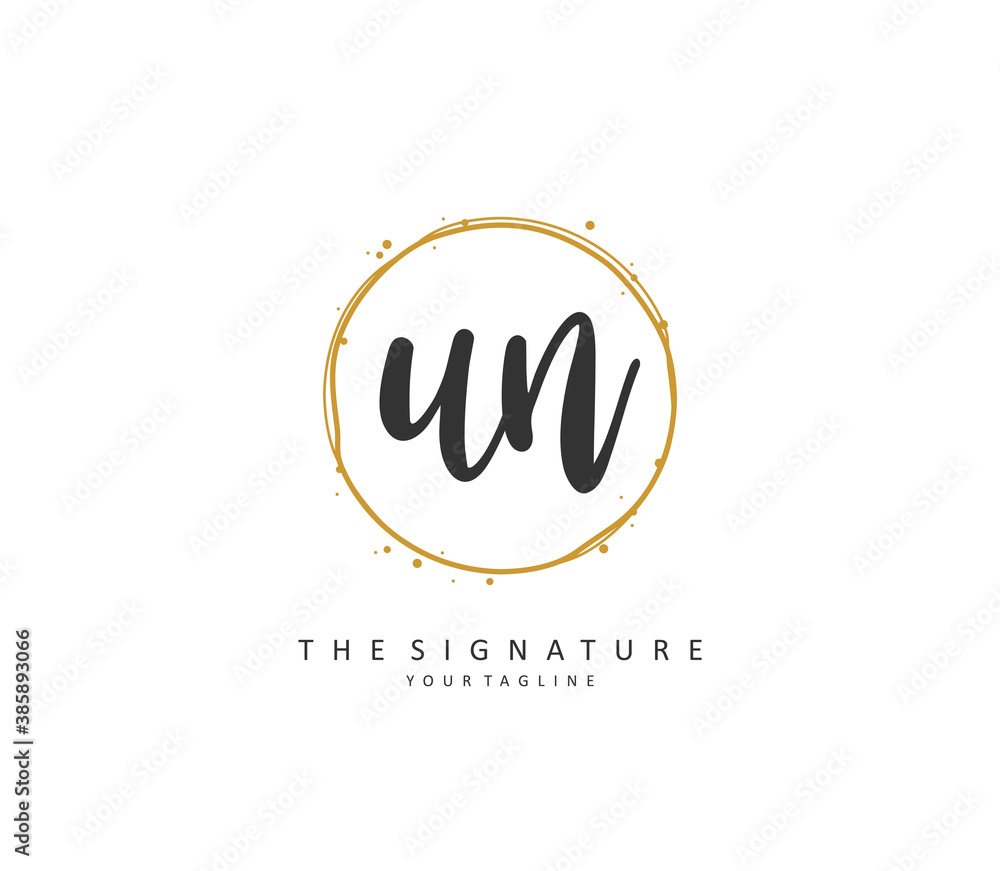 U N UN Initial letter handwriting and signature logo. A concept handwriting initial logo with template element. U N UN Initial letter handwriting and signature logo. A concept handwriting initial logo with template element.