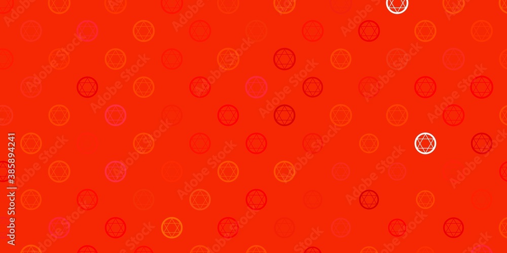 Light Red, Yellow vector background with occult symbols. Light Red, Yellow vector background with occult symbols.