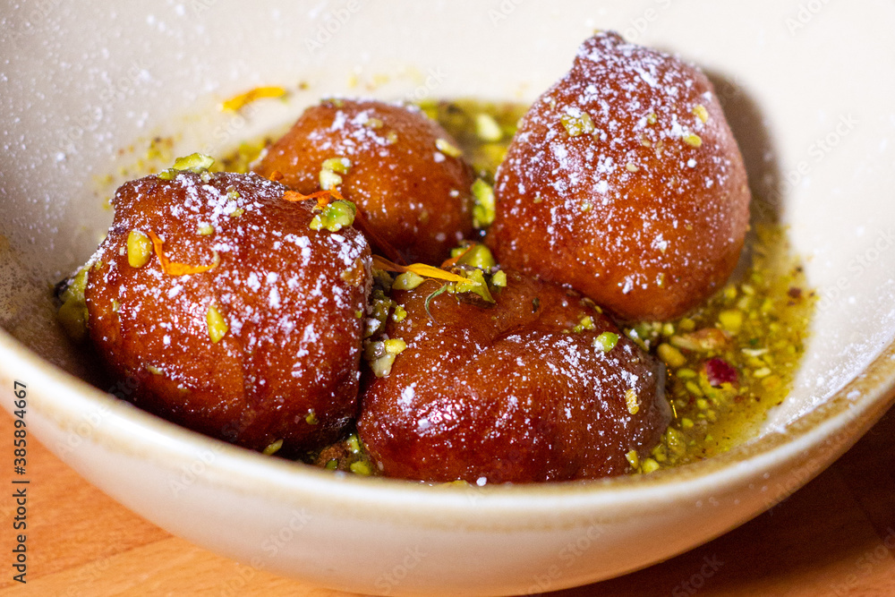 Fried Lebanese donuts in sugar syrup Fried Lebanese donuts in sugar syrup