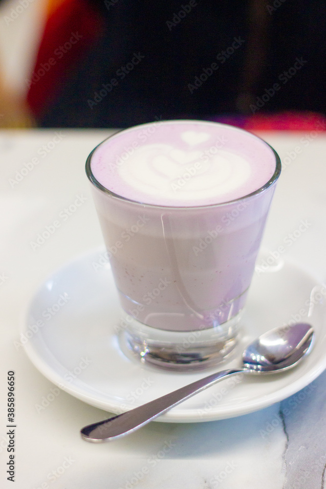 Purple taro root superfood latte