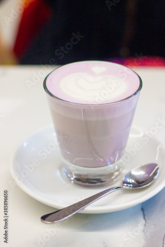 Purple taro root superfood latte