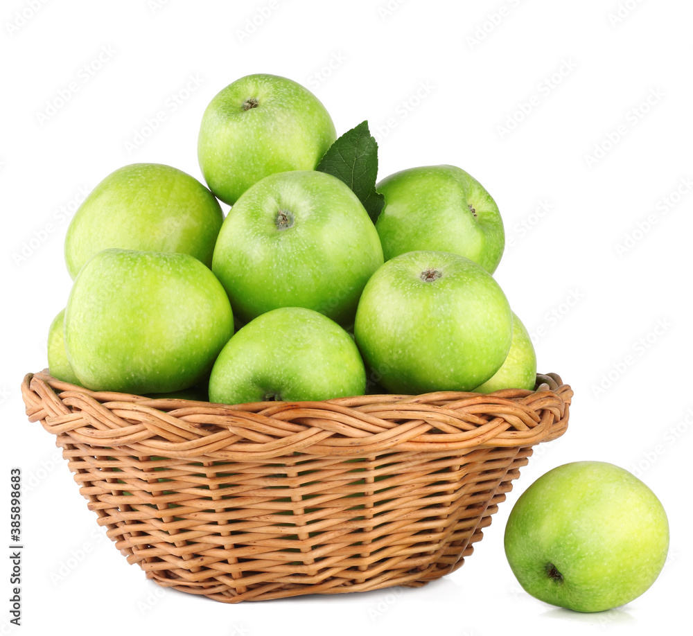 Green apples isolated on the white background Green apples isolated on the white background