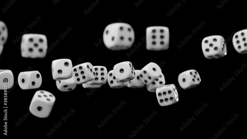 Dice dropping and bouncing in slow motion. Сlose-up. Dice dropping and bouncing in slow motion. Сlose-up.