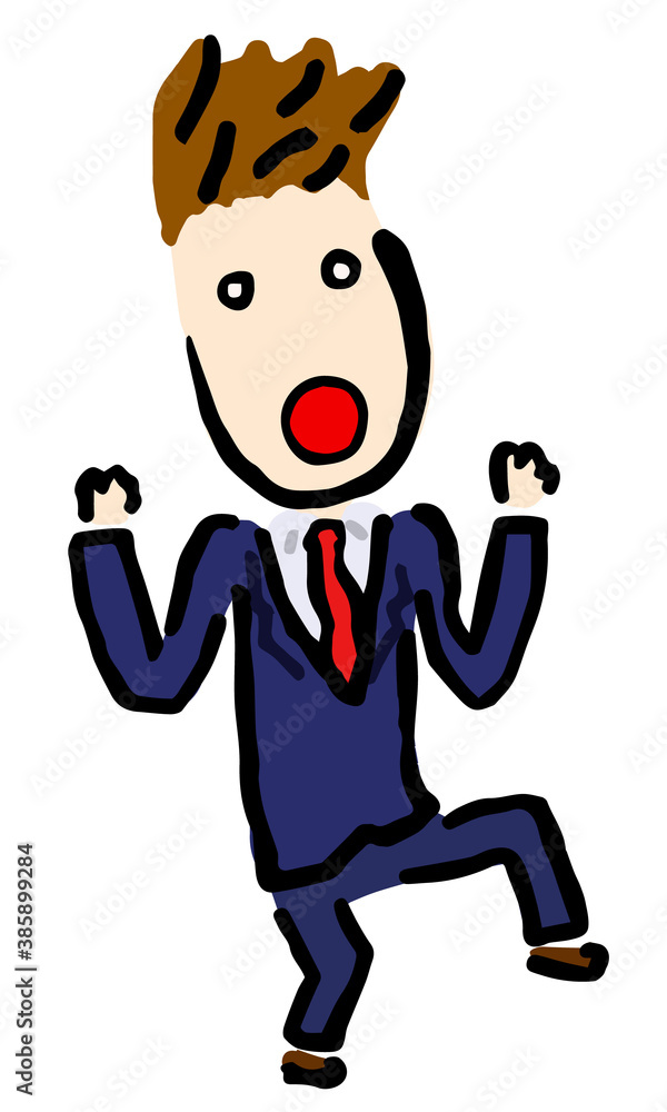 Surprised Businessman : Hand drawn vector illustration like woodblock print Surprised Businessman : Hand drawn vector illustration like woodblock print