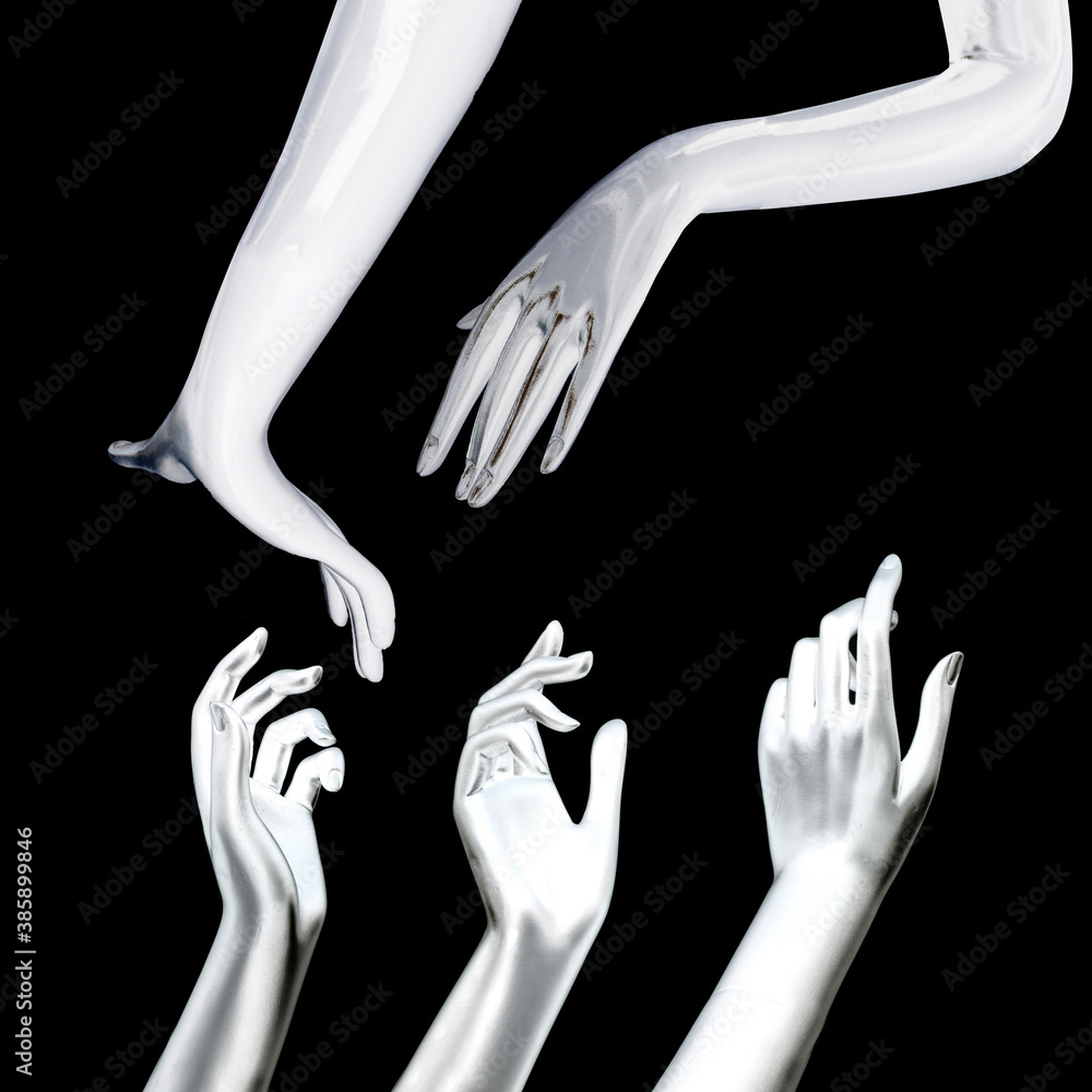 Fototapeta premium Mannequin Hand on Black backgound