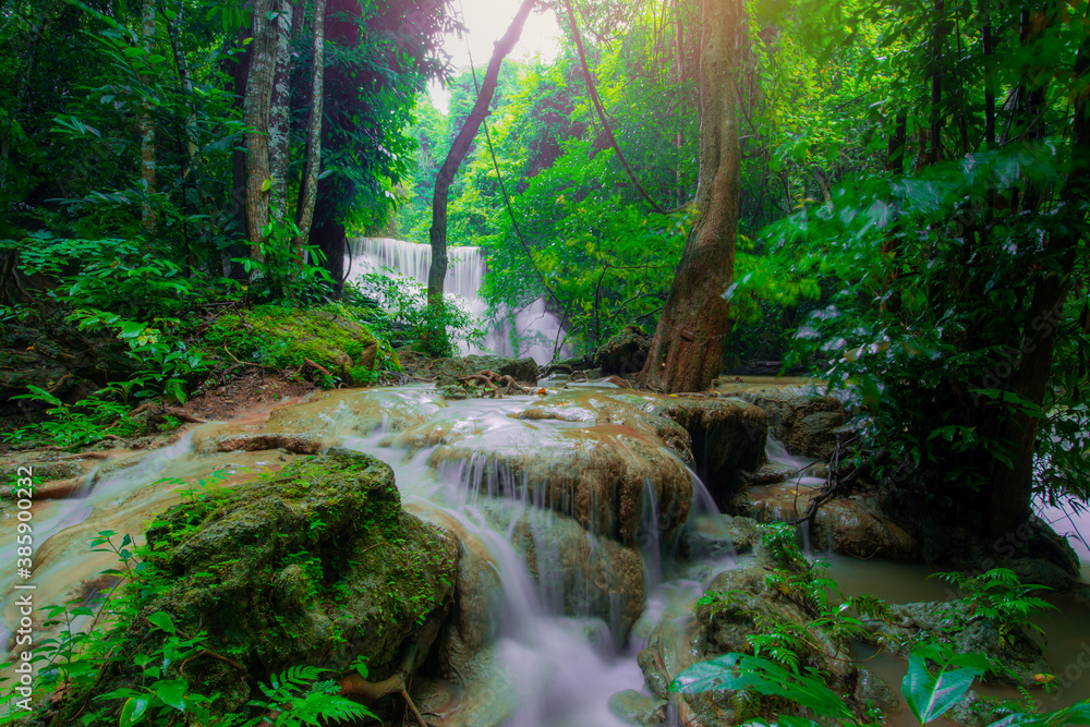 Huay mae khamin waterfall at Kanchanaburi in Thailand Huay mae khamin waterfall at Kanchanaburi in Thailand