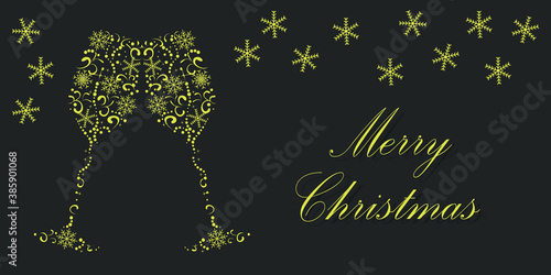 Decorated with the silhouette of a glass of champagne