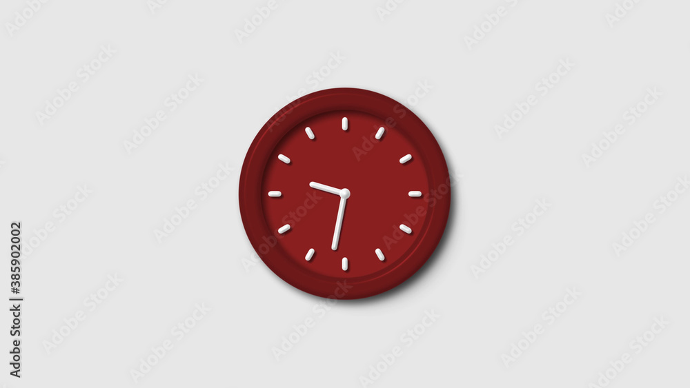 New red dark 3d wall clock isolated on white background, 12 hours 3d wall clock, Counting down 3d wall clock New red dark 3d wall clock isolated on white background, 12 hours 3d wall clock, Counting down 3d wall clock