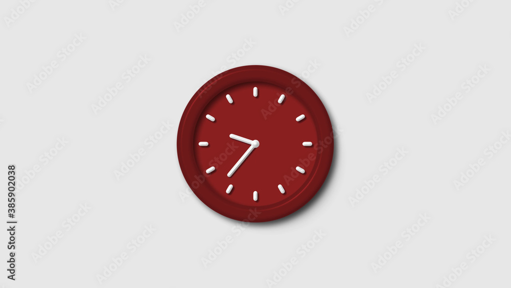 New red dark 3d wall clock isolated on white background, 12 hours 3d wall clock, Counting down 3d wall clock New red dark 3d wall clock isolated on white background, 12 hours 3d wall clock, Counting down 3d wall clock