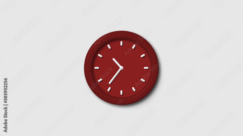 New red dark 3d wall clock isolated on white background, 12 hours 3d wall clock, Counting down 3d wall clock New red dark 3d wall clock isolated on white background, 12 hours 3d wall clock, Counting down 3d wall clock