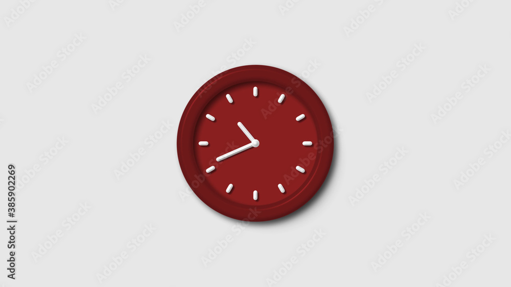 New red dark 3d wall clock isolated on white background, 12 hours 3d wall clock, Counting down 3d wall clock New red dark 3d wall clock isolated on white background, 12 hours 3d wall clock, Counting down 3d wall clock