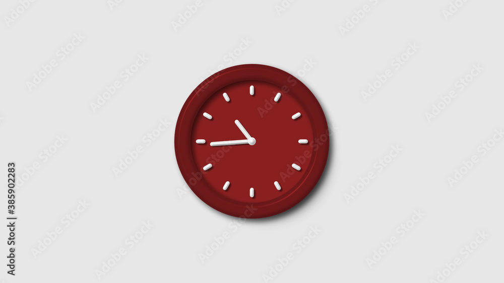 New red dark 3d wall clock isolated on white background, 12 hours 3d wall clock, Counting down 3d wall clock New red dark 3d wall clock isolated on white background, 12 hours 3d wall clock, Counting down 3d wall clock