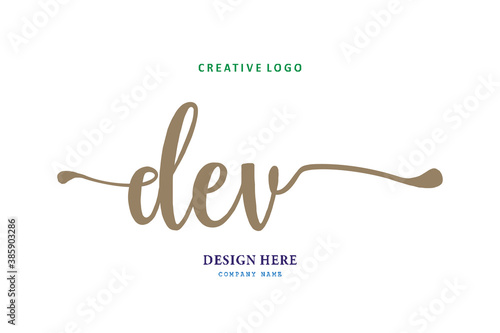 logo susunan huruf DEV sederhana mudah dipaham, simpel dan berwibawa