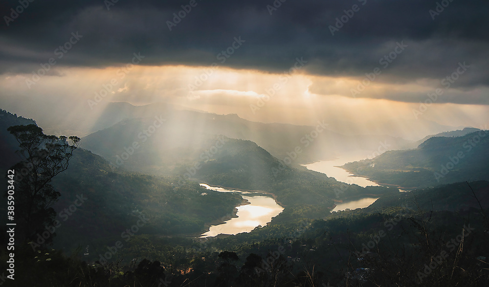 Sun Rays over the Golden lake