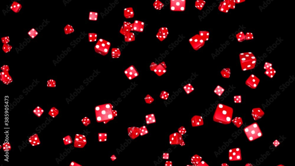 Red Casino Dices Rolling on the Black Loop background. 3d Playing Game with dice. Casino Dice Rolls. Alpha Green Screen. Gambling, Chips, Jackpot, Poker, Las Vegas, Game, Money, Roll, Cube, Betting, Red Casino Dices Rolling on the Black Loop background. 3d Playing Game with dice. Casino Dice Rolls. Alpha Green Screen. Gambling, Chips, Jackpot, Poker, Las Vegas, Game, Money, Roll, Cube, Betting,