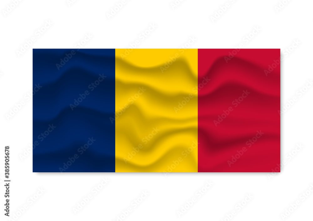 Flag of Chad with texture isolated on white background. Flag of Chad with texture isolated on white background.