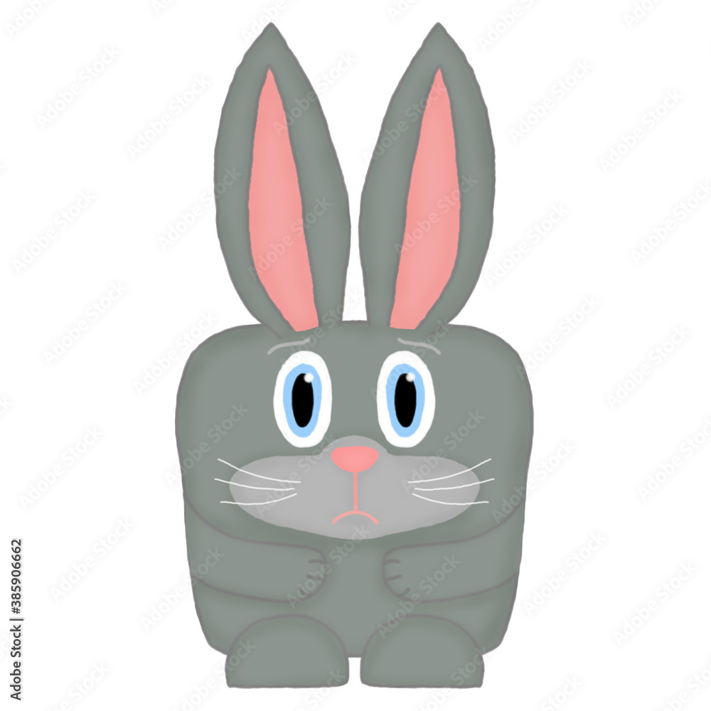 Obraz premium isolated sad hare on a white background