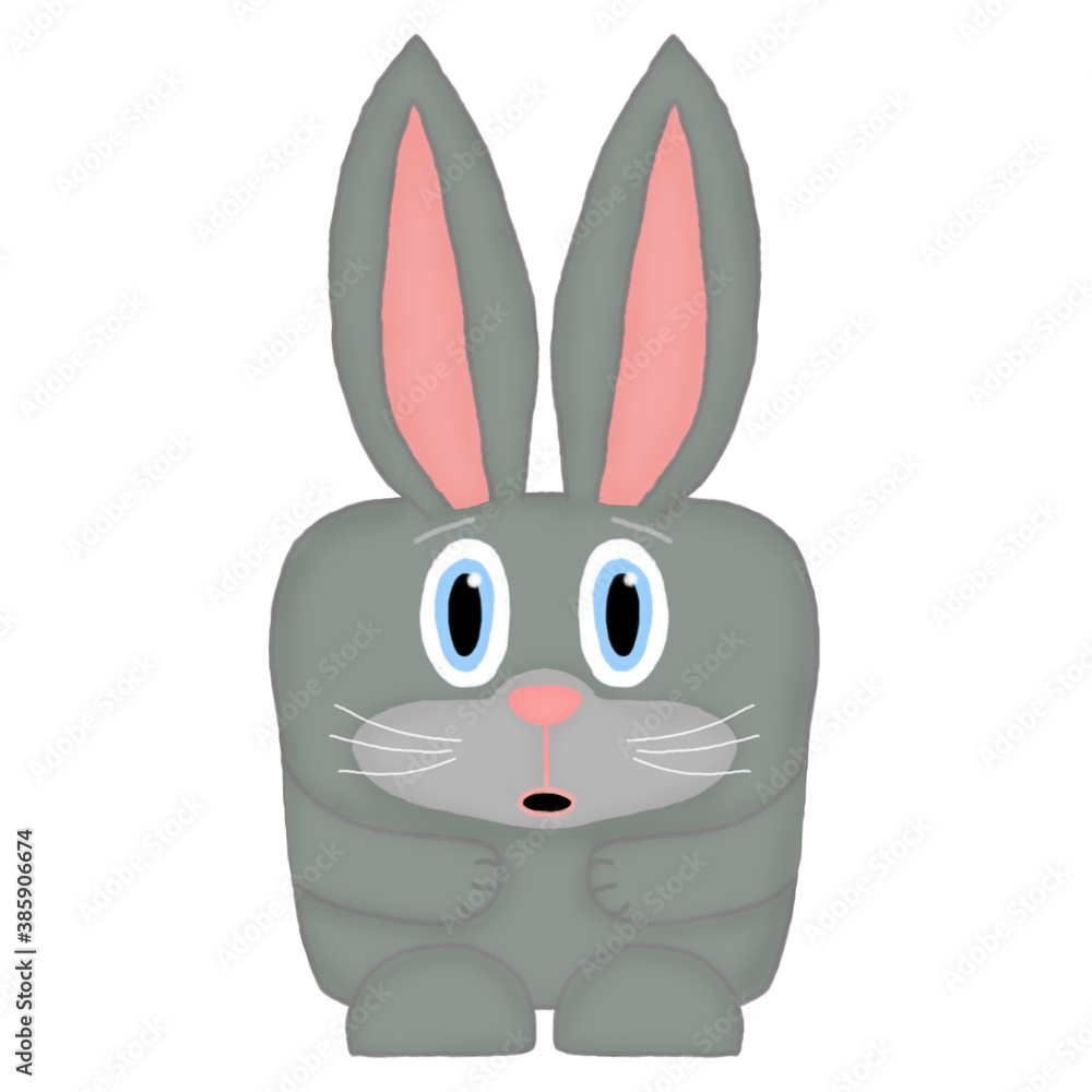 Obraz premium isolated surprised hare on a white background